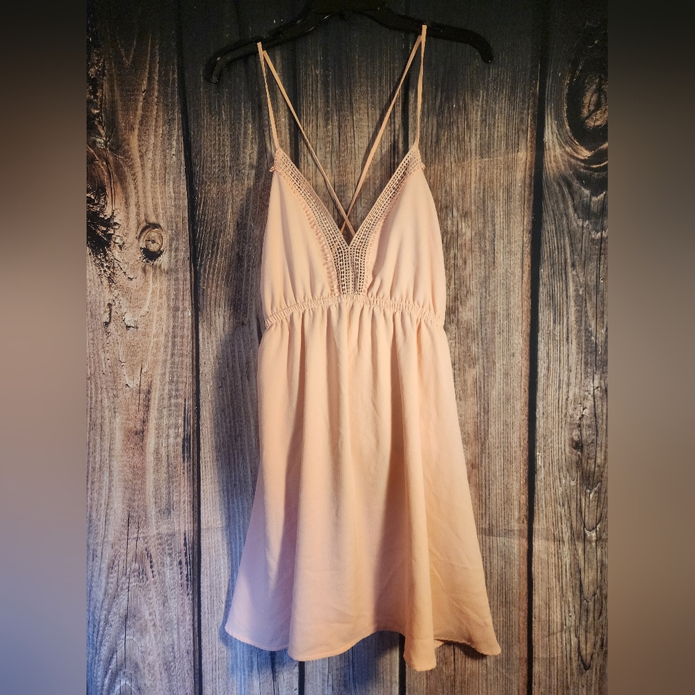 Womens Size Medium Peach Dress